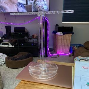 Plastic necklace and earring holder